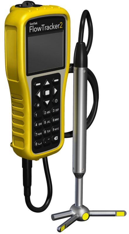 Miernik hydroakustyczny do pomiaru prędkości punktowej ADV FlowTracker 2 firmy Sontek